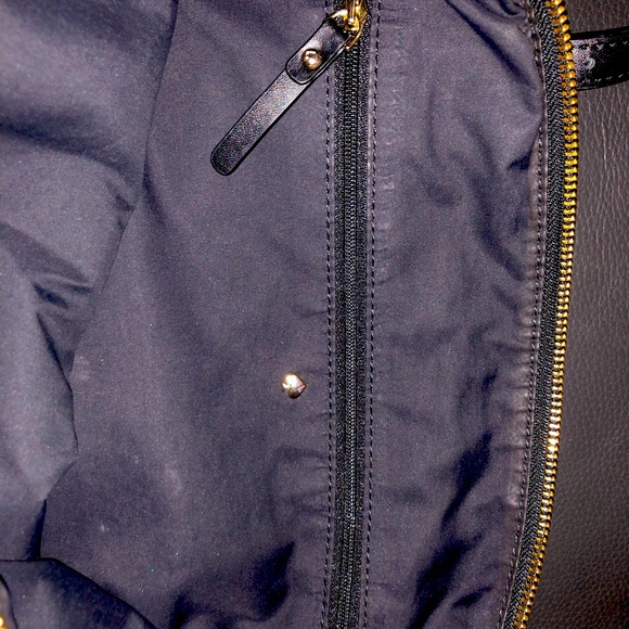 Kate Spade Black Nylon Tote With Leather Strap, Gold Hardware. - Picture 5 of 5